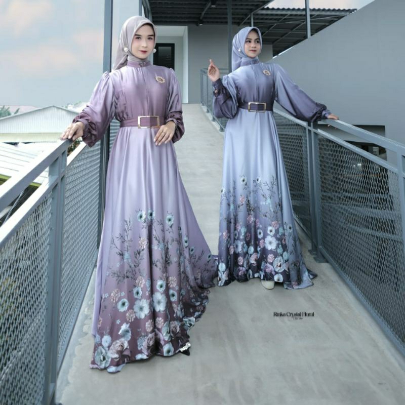 Rinka Crsytal floral MK/Solfieshop/Dress kondangan/Dress perempuan terbaru/fashion dress best seller