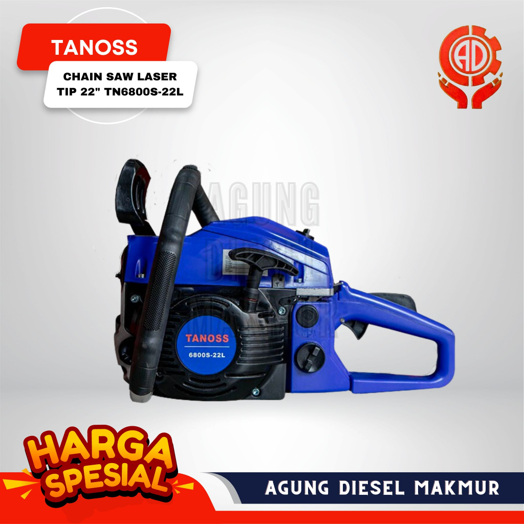 Tanoss Chain Saw Mesin Potong Gergaji Kayu Laser Tip 22" 6800S-22L