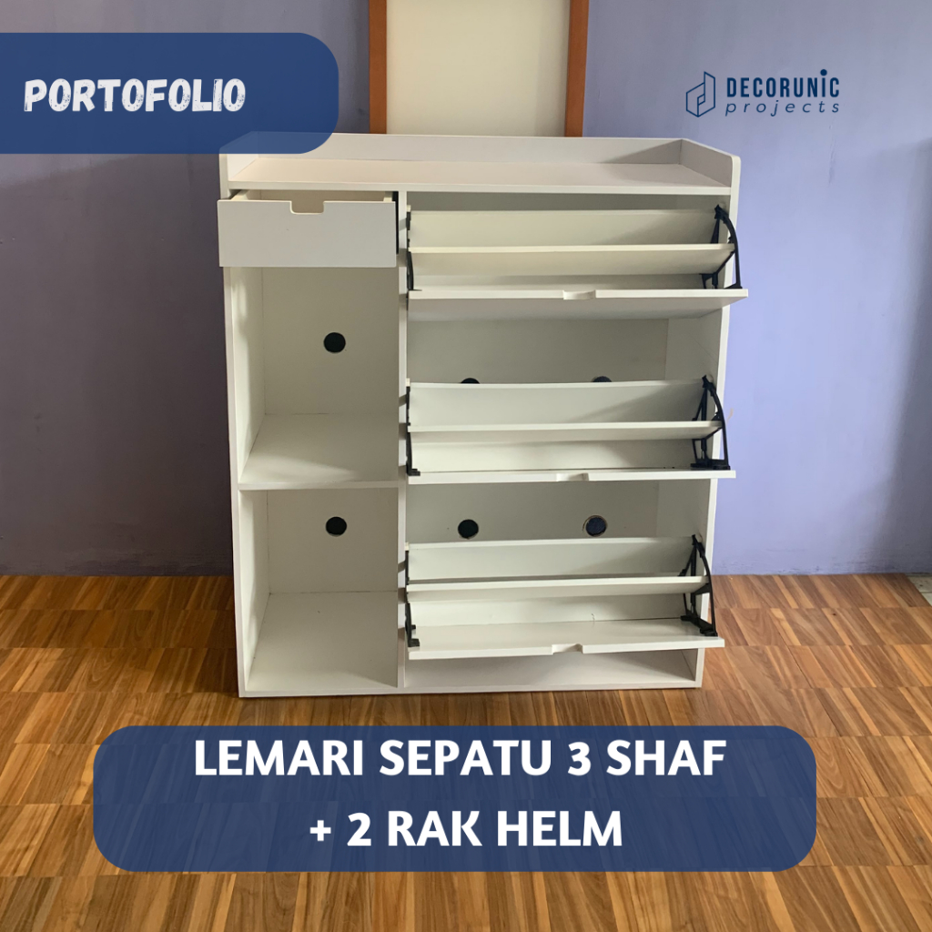 Almari Rak Sepatu Rak Helm Susun Serbaguna