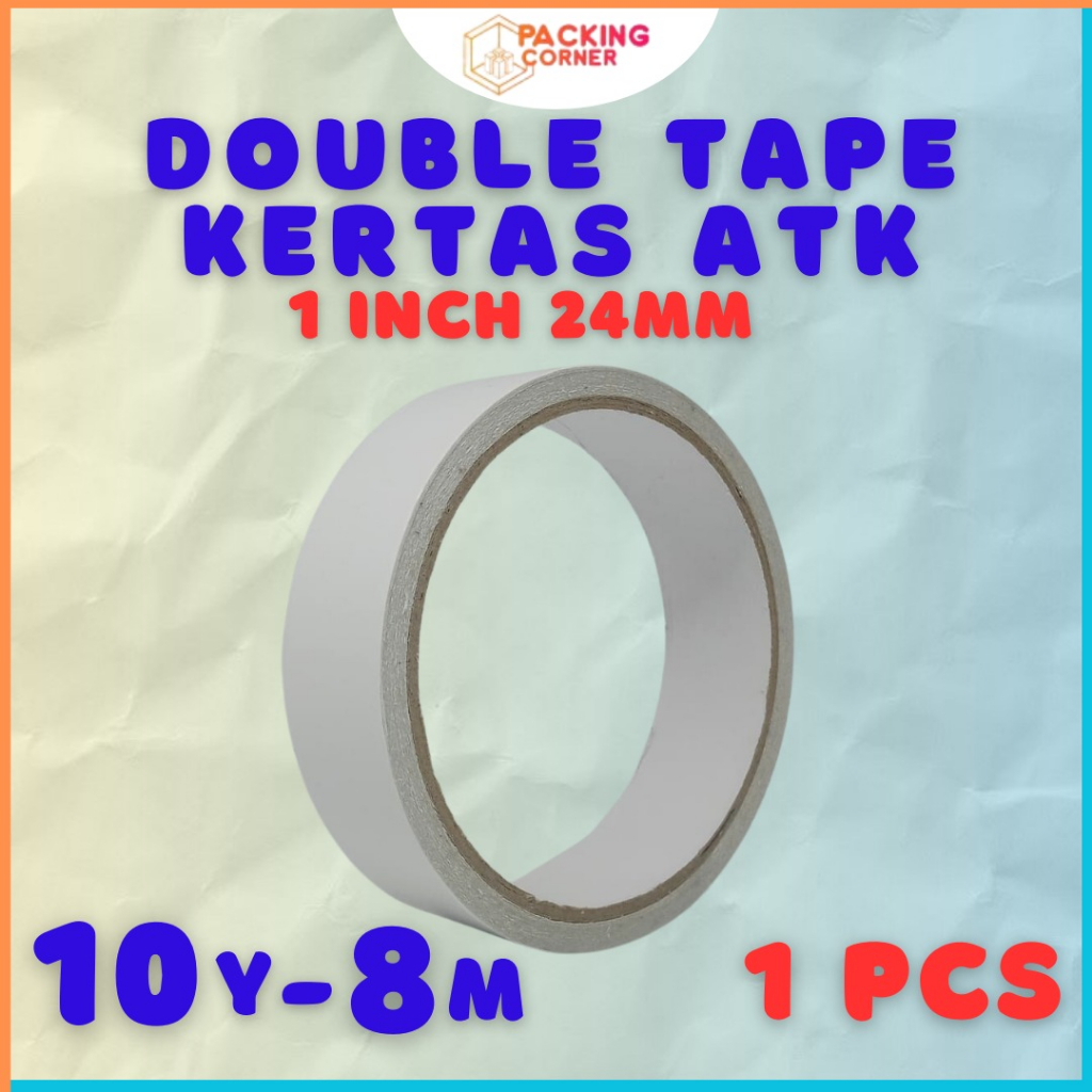 

Double Tape Kertas 24mm x 8m ATK Paper Doubletape 1 inch " 24 mm 8 Meter