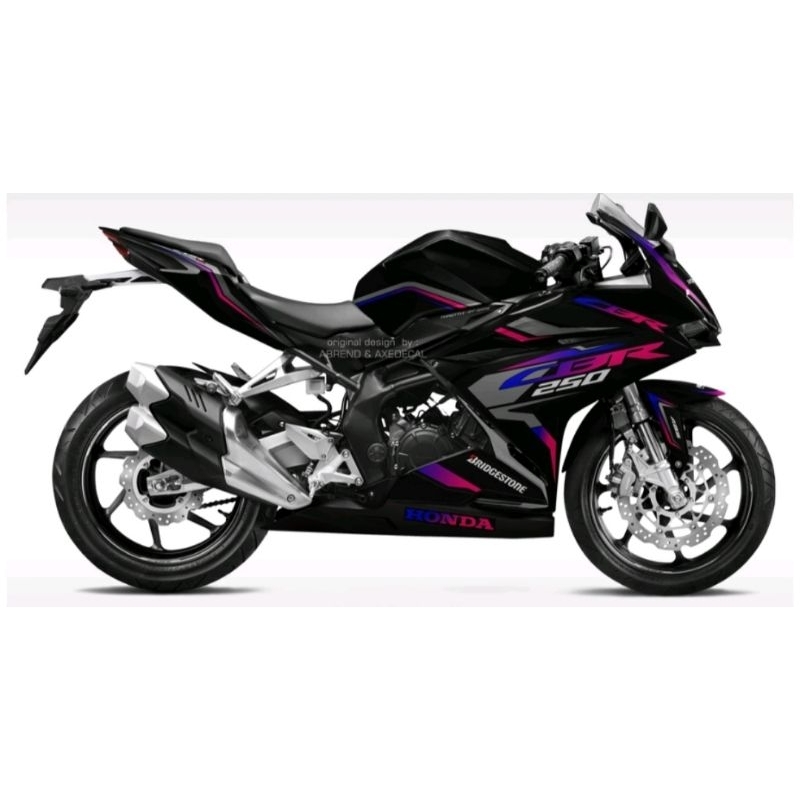 STRIPING STICKER TRANSPARAN CBR 250CC MOTIF RAINBOW