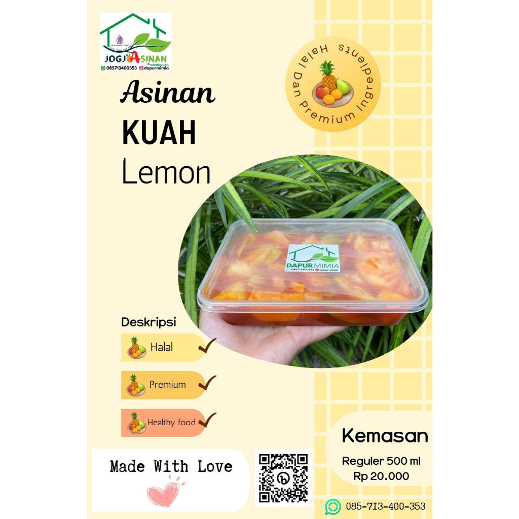 

Asinan Kuah Lemon Reguler 500 ml