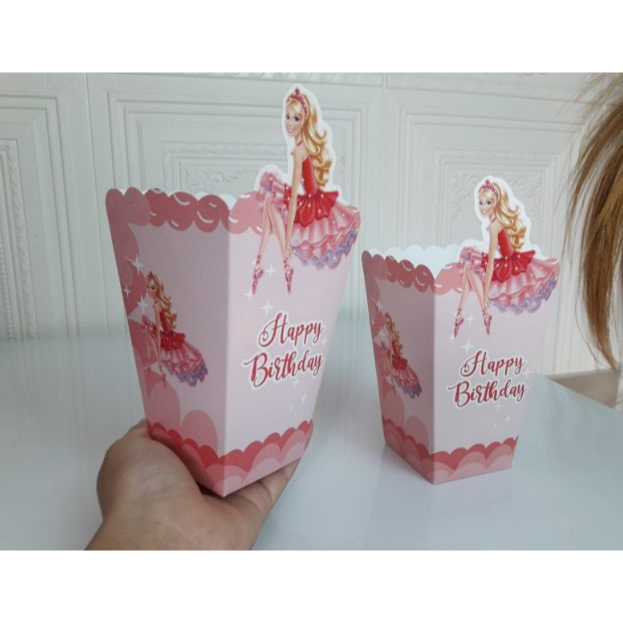 popcorn box barbie / popcorn box custom barbie / wadah popcorn custom barbie