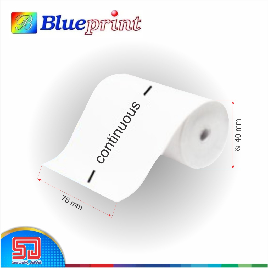 

Label Continuous 78 mm Diameter 40mm Blueprint Direct Thermal Sticker Resi Olshop Stiker Tanpa gap