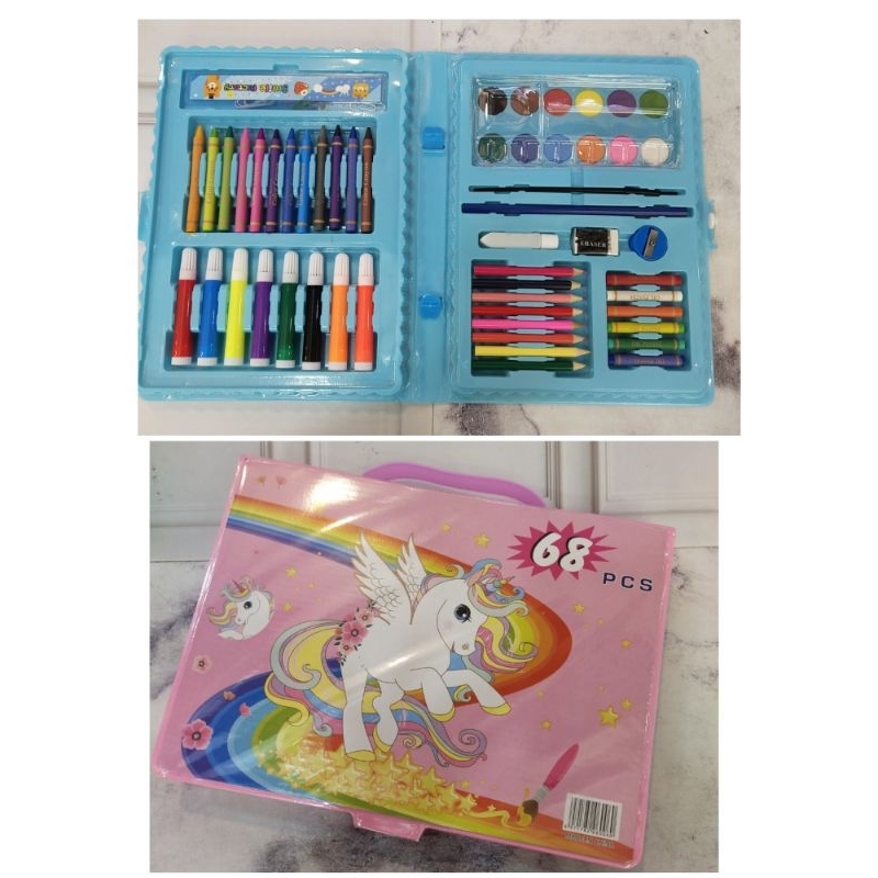 

Crayon Art Set isi 68 warna // Motif Animal dan Unicorn Crayon set