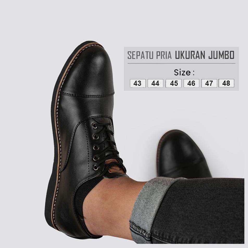 Oxford - No 44 45 46 47 48 / Sepatu Formal Pantofel Kerja Casual Pria Ukuran Jumbo Besar / Sepatu Pa