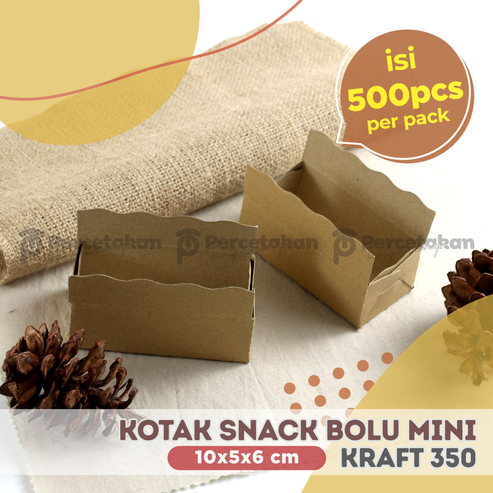 

[PER PAK ISI 500] Kotak Kertas Snack Bolu Mini Ukuran 10x5x6 CM Bahan Kraft