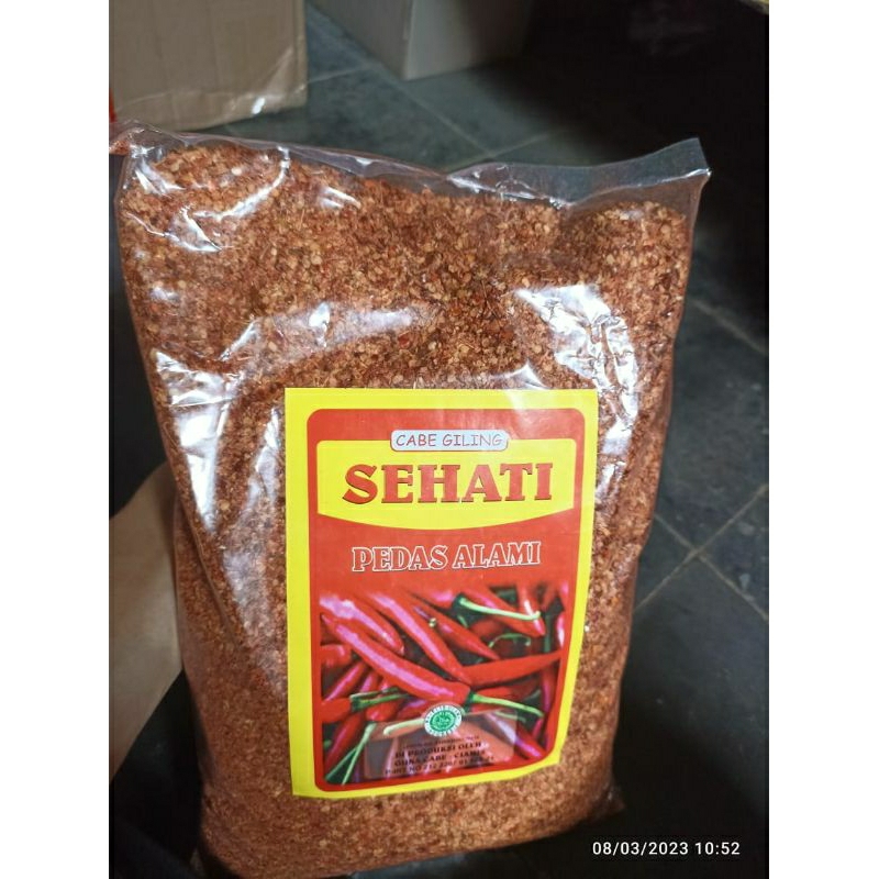 cabe bubuk kasar alami kwalitas super pedas 1 kg