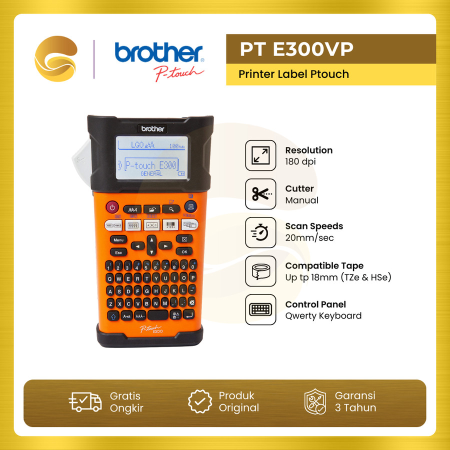 

BROTHER Printer Label Ptouch PT E300VP Handheld Electrician E300 VP