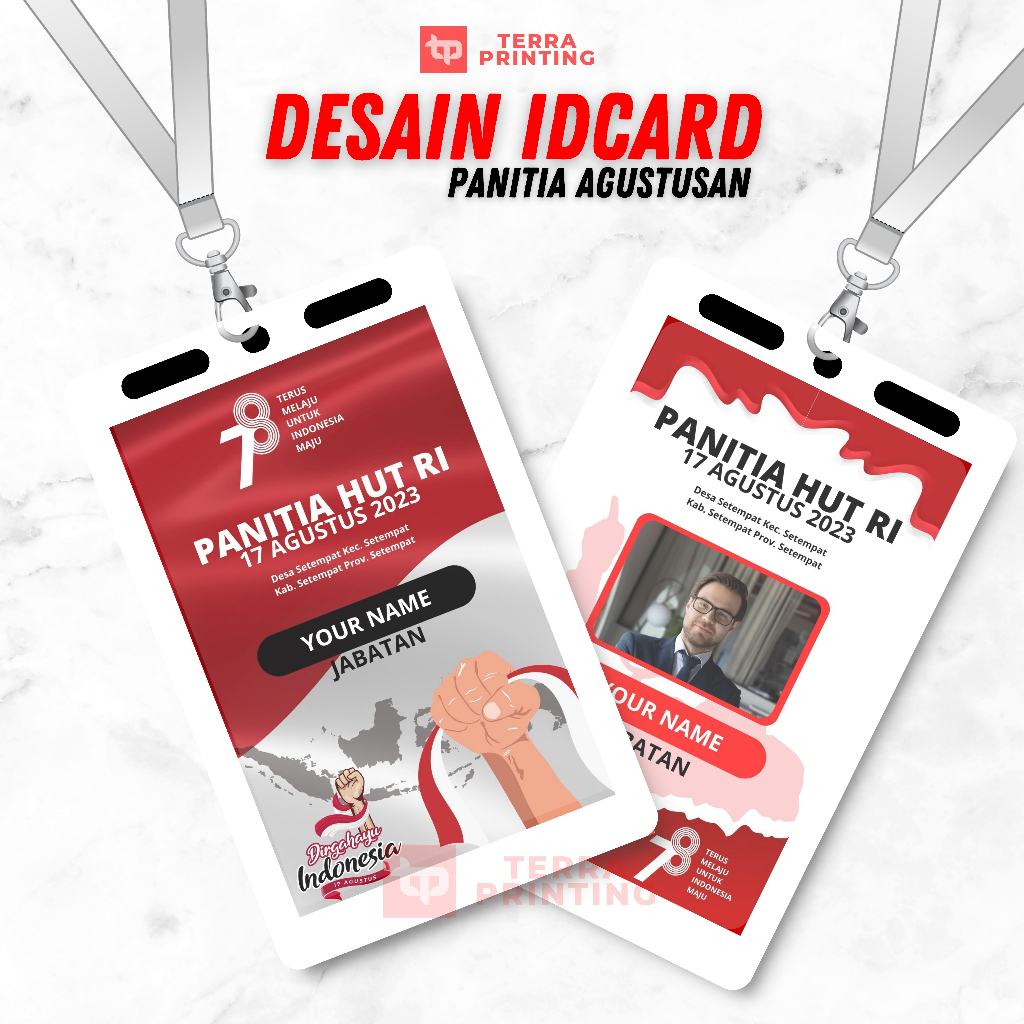 Cetak ID Card Panitia Agustusan - 1 Set ID Card + Name Tag Panitia