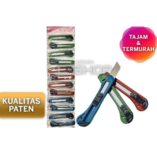 Pisau Cutter Genesys / Cuter / Kater Besar Isi Per 12 Pcs / Renceng