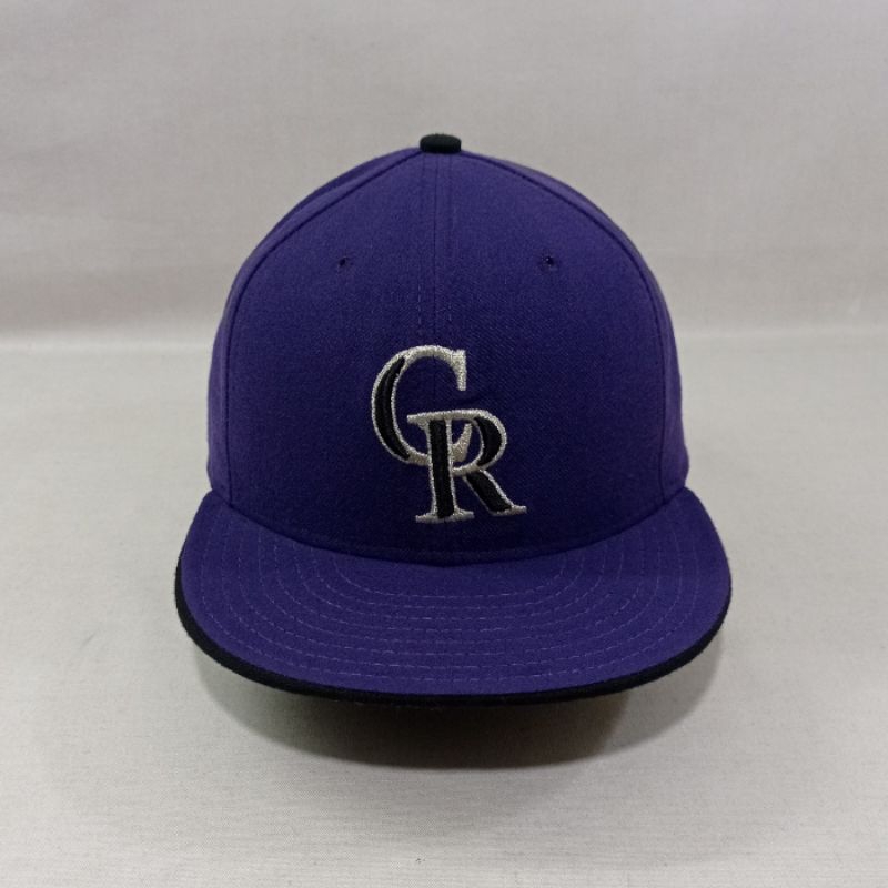 Topi Flat Brim New Era x MLB Colorado Rockies On Field Cap Fitted Second Original