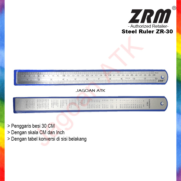 

Penggaris Besi ZRM 30 CM (ZR-30) PCS