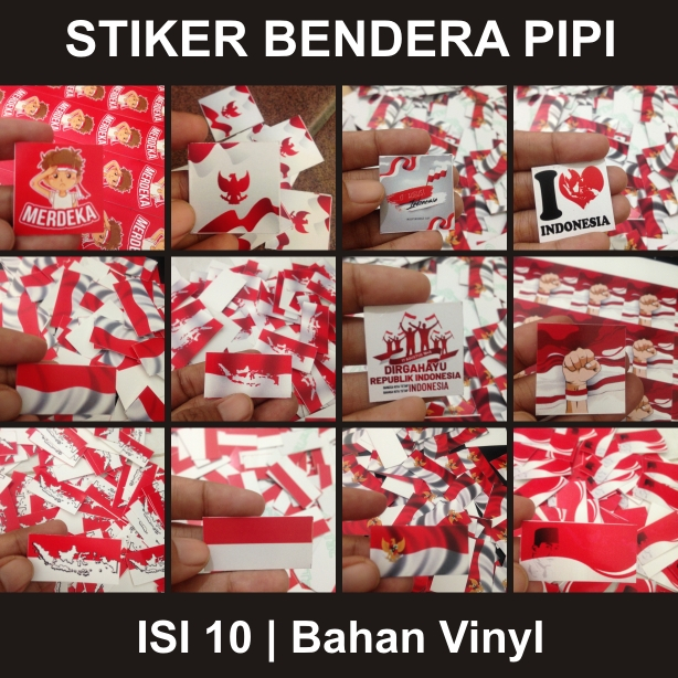 

ISI 10 Stiker bendera pipi | Merah Putih | Indonesia | sukarno | pulau | i love Indonesia | Kemerdekaan | Agustus