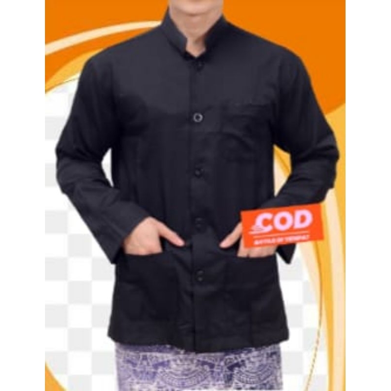 big promo baju koko habaib polos lengan panjang / baju koko haibah koko habaib