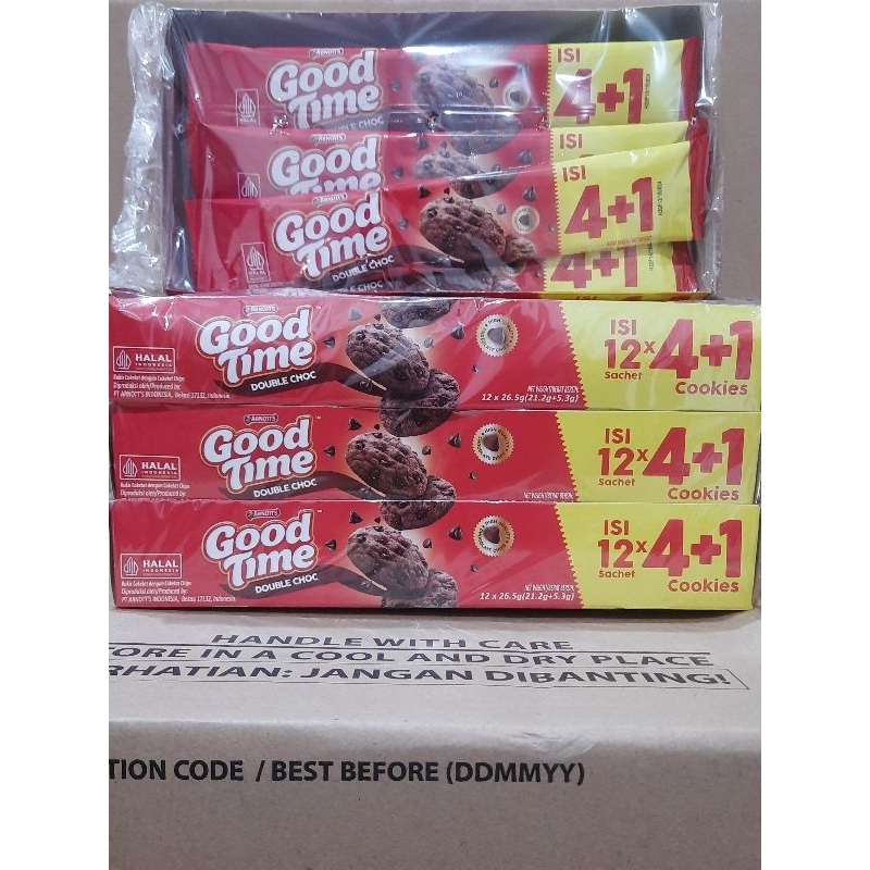 

good time cookies double choc 1 pack isi 12 x 4 +1 cookies