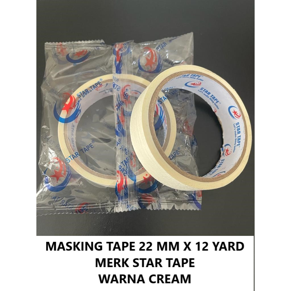 

Masking Tape 22 mm x 12 yard / lakban kertas /selotip kertas / solasi