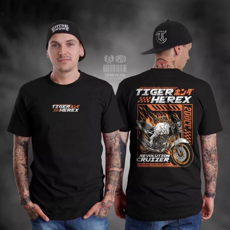 Kaos TIGER 2000 HEREX kaos HONDA TIGER HEREX baju TIGER SUPERCRUISER Tshirt motor pria wanita keren 