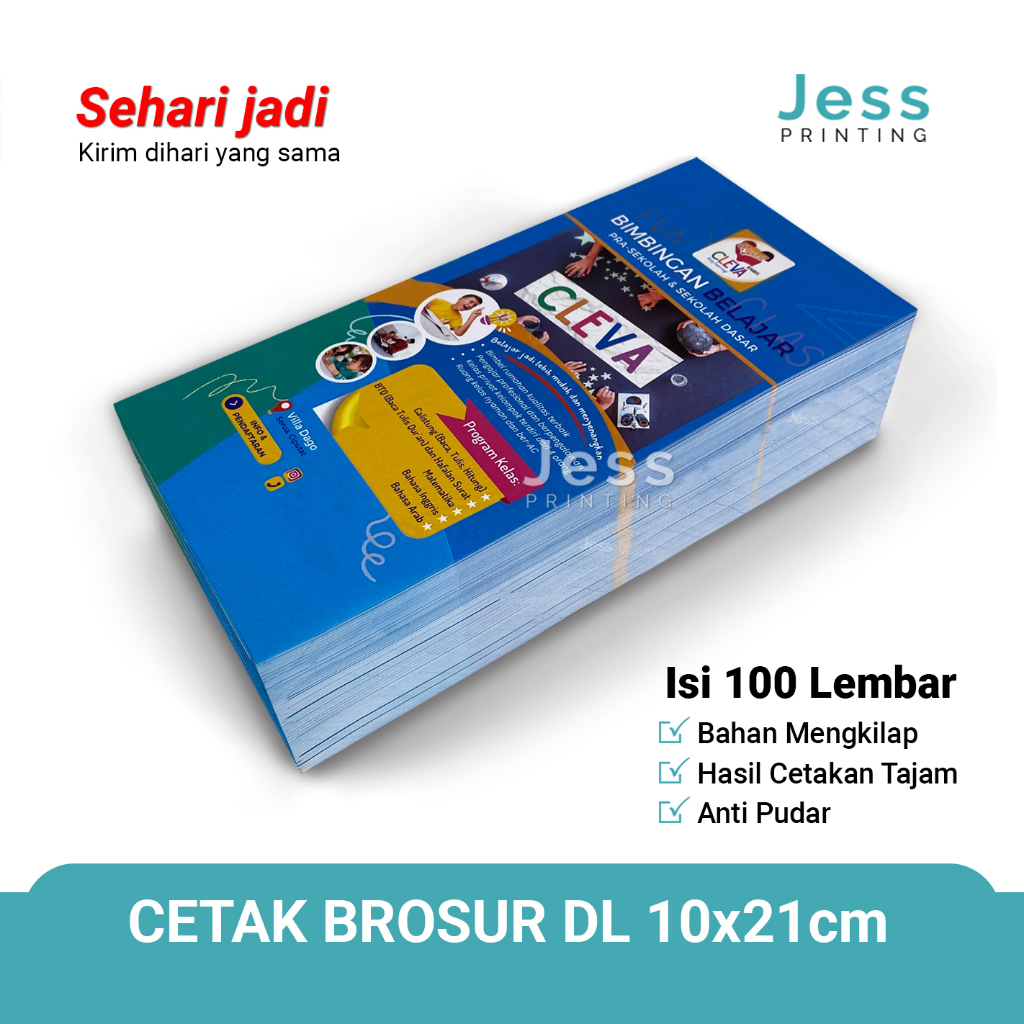 

Cetak Brosur DL Murah Ukuran 10x21cm Bahan Kertas Art Paper Mengkilap Anti Pudar