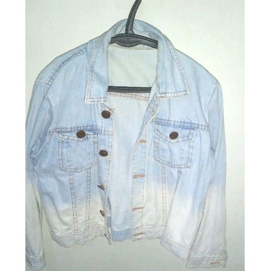 preloved jaket denim crop brand dan no brand