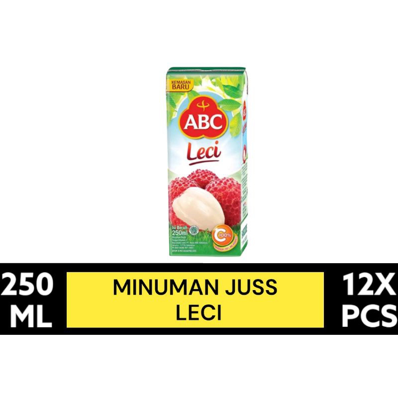 

ABC MINUMAN JUSS RASA LECI UKURAN 250ML ISI 12 PCS