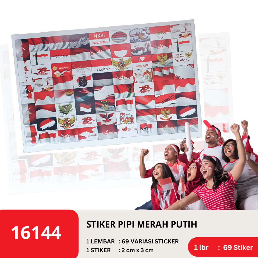 

Stiker Sticker Pipi merah putih indonesia mix motif