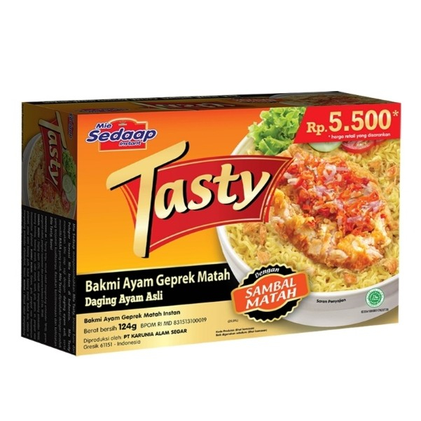 

Sedaap tasty Mie Instant Bakmi Ayam Geprek Matah 124 gr