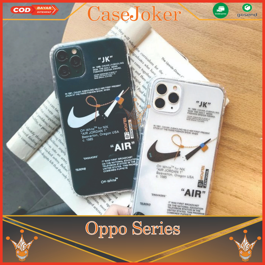 Casing Oppo A5s A7 A11k A12 A15 A15S A16 A16S F9 Case Aesthetic Transparant Nike Air JK Premium
