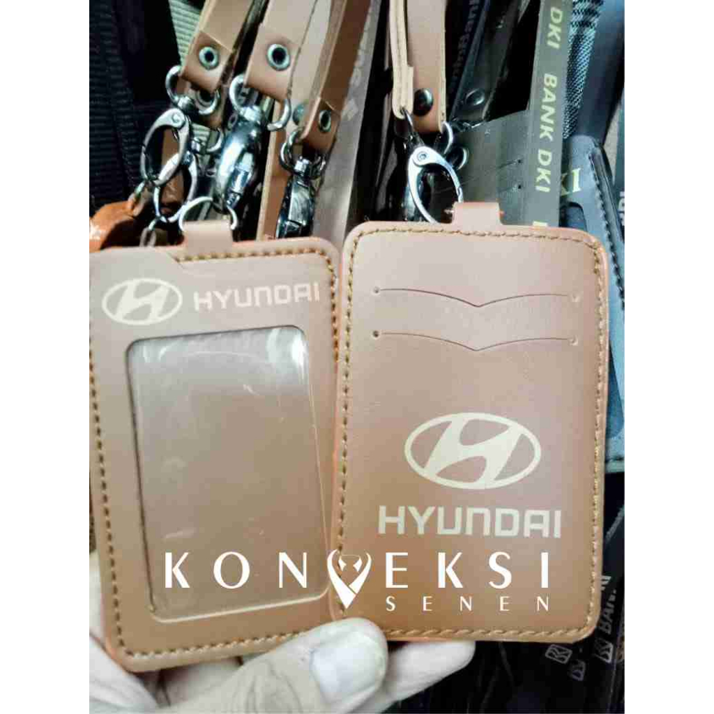 

gantungan kulit id card lanyard name tag hyundai tempat kartu | lanyard hyundai