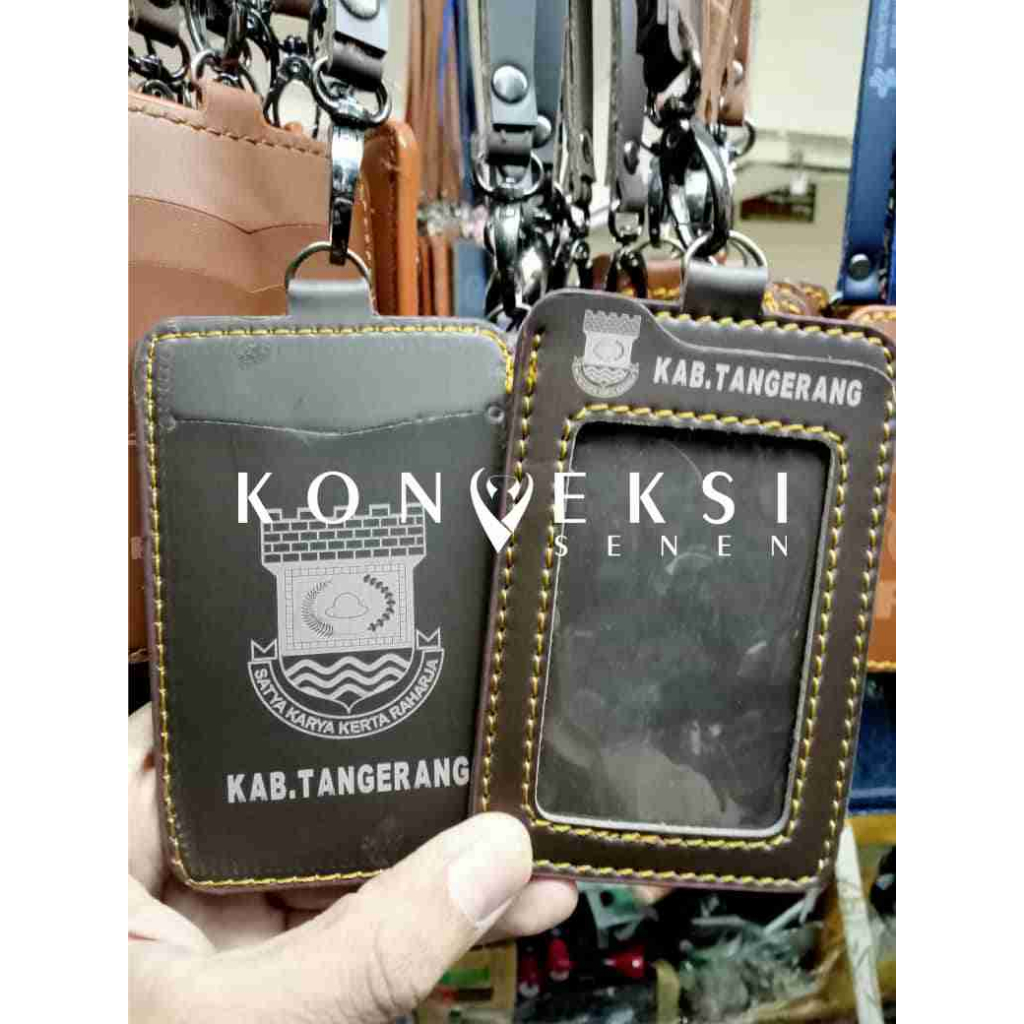 

antungan kulit id card lanyard name tag kabupaten tangerang tempat kartu | lanyard kabupaten tangerang