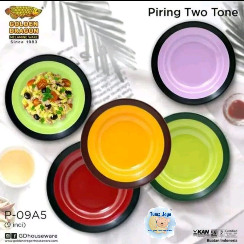 PIRING CEKUNG 9 inch GOLDEN DRAGON MELAMIN