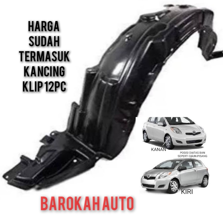 Yaris list spakbor liner fender mobil yaris 2006 sampai 2012