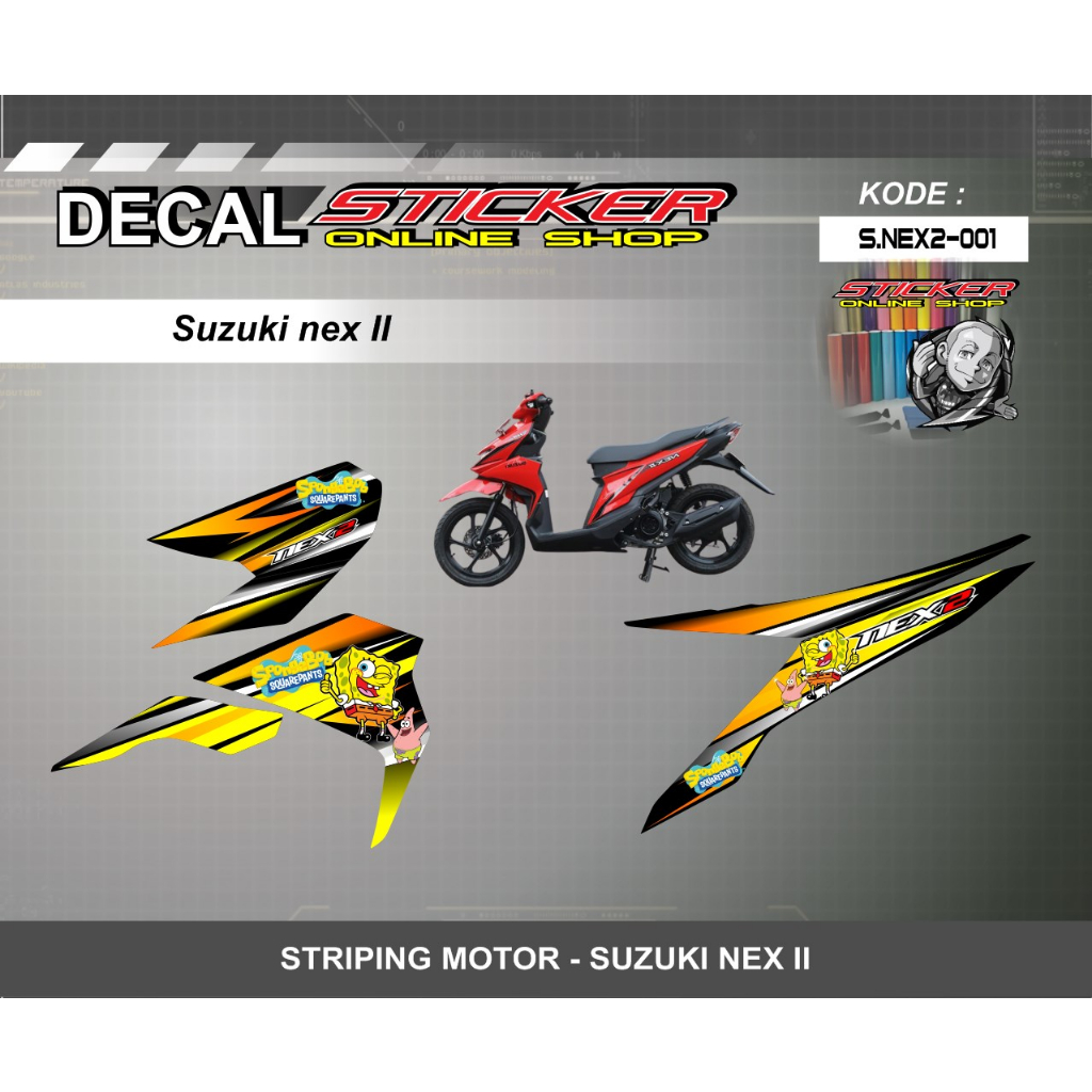Decal sticker striping motor SUZUKI NEX 2
