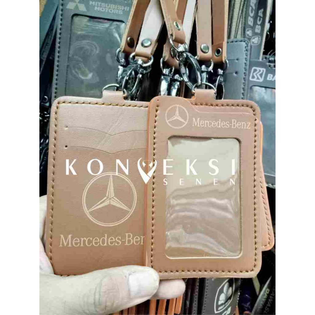 

gantungan kulit id card lanyard name tag mercedes benz tempat kartu | lanyard mercedes benz