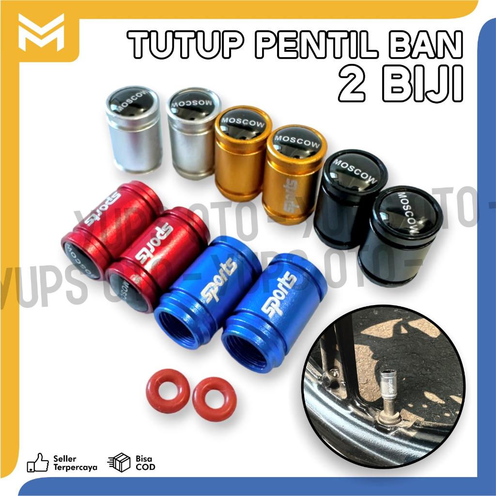 TUTUP PENTIL BAHAN FULL CNC HIGH QUALITY VALVE CAP MOSCOW SPORT PENTIL BAN SEPEDA MOTOR MOBIL RODA B