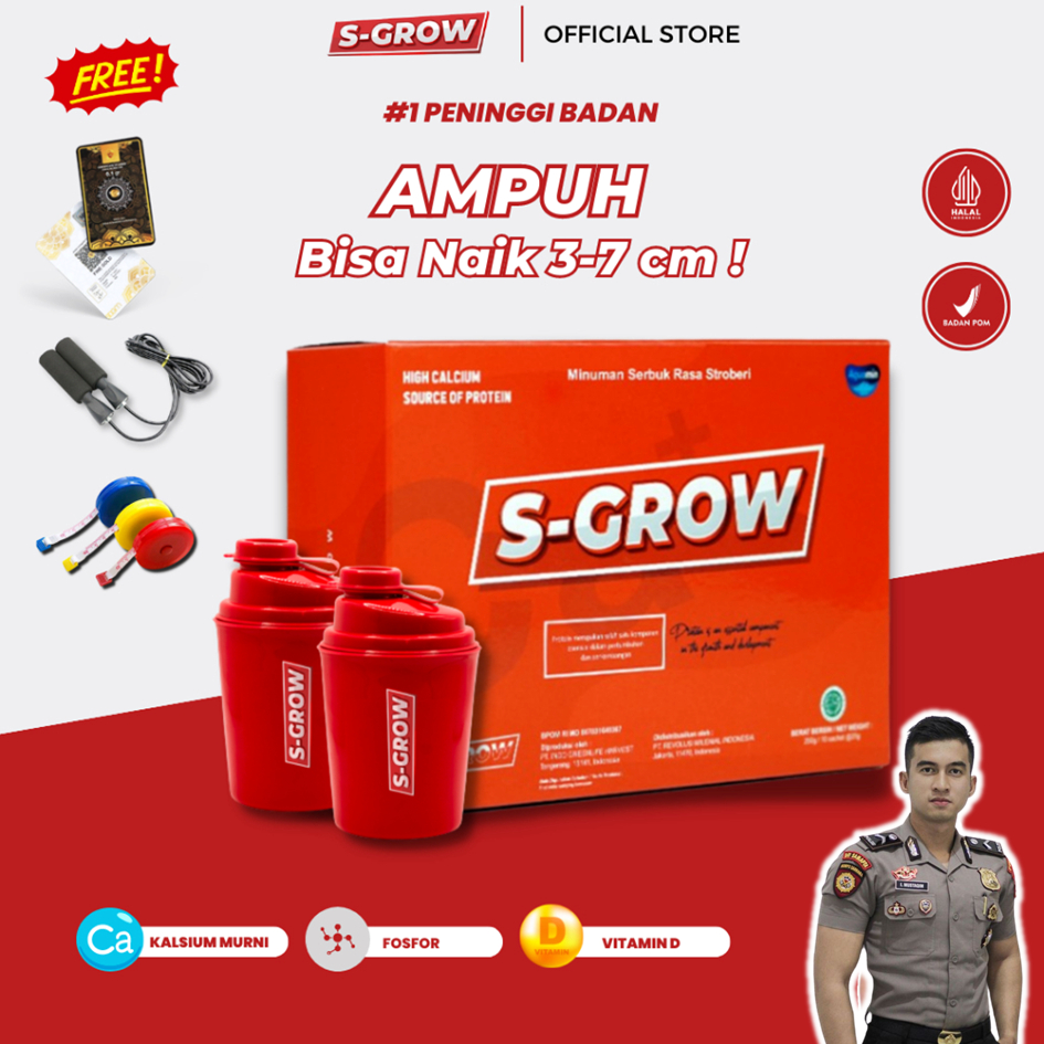 S-GROW SGROW S GROW PENINGGI BADAN TERBAIK SUSU KALSIUM MURNI PENINGGI BADAN ASLI ORIGINAL 100%