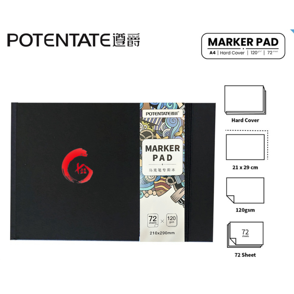 

RK Potentate Marker Pad A5 / A4 Hard Cover Sketchbook - Buku Sketsa Marker