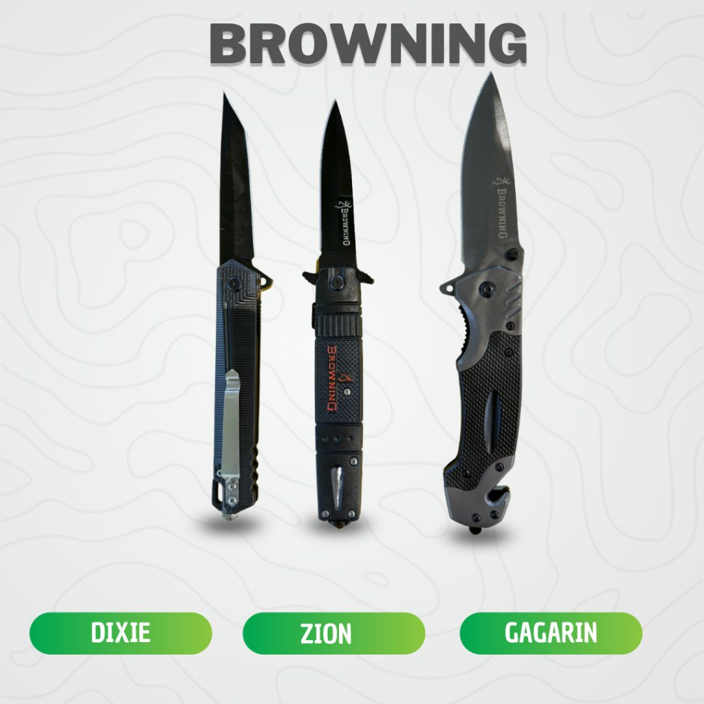 Ready Pisau Lipat Berburu Survival Tactical Knife 22cm - BROWNING Ori