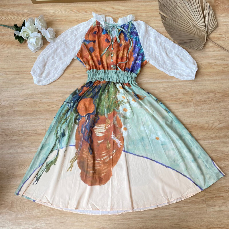 Victory Midi Dress Vintage / Baju Midi Gamis Wanita