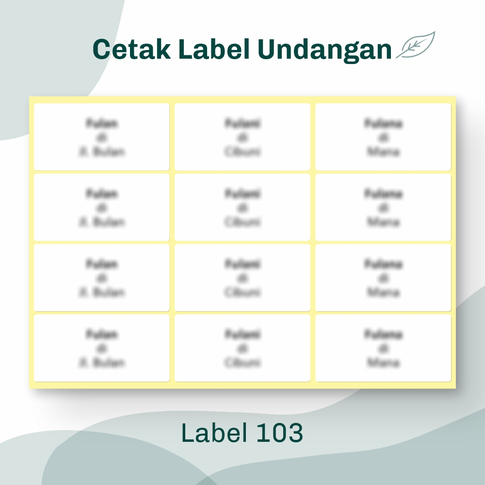 Jasa Cetak Jasa Ketik Nama Tamu Undangan Label 103