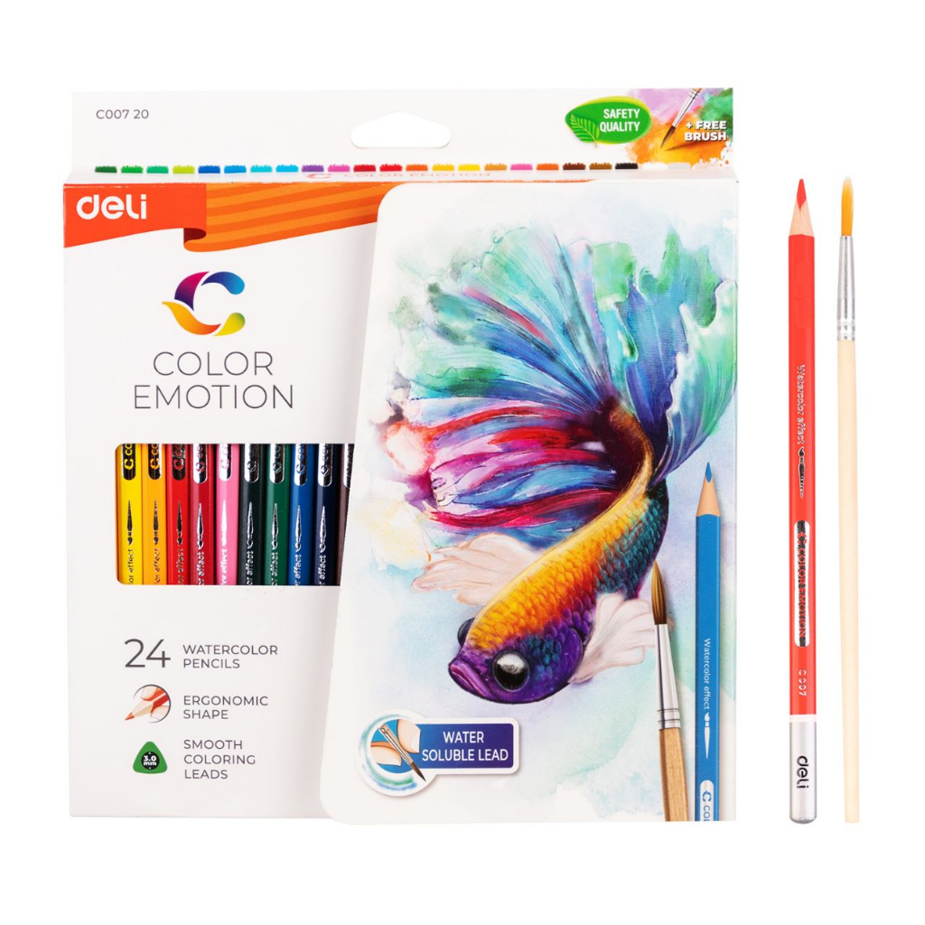 

Pensil Warna Deli Watercolor 24 Warna Free Brush - EC00720