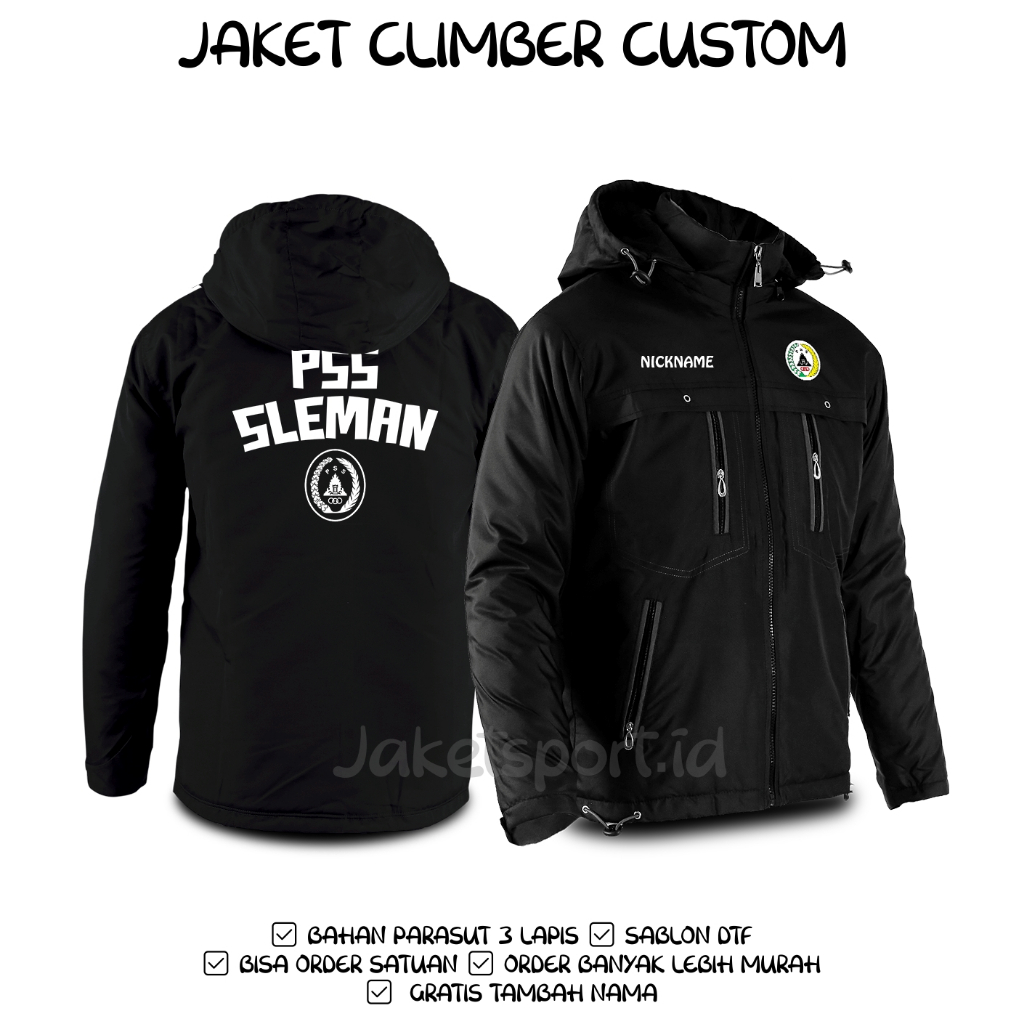 JAKET PSS SLEMAN PARASUT CUSTOM TAHAN ANGIN WINDBREAKERS SABLON DTF HIGH QUALITY