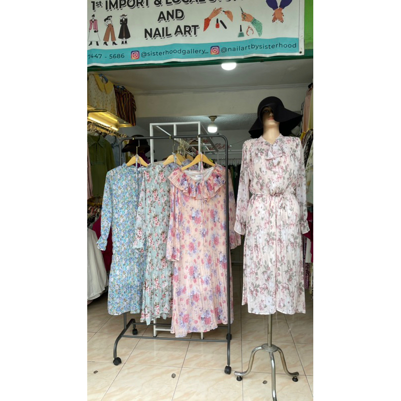 DRESS PLISKET FLOWER/DRESS PLISKET/DRESS MURAH MEDAN/DRESS KONDANGAN/DRESS SEMI FORMAL