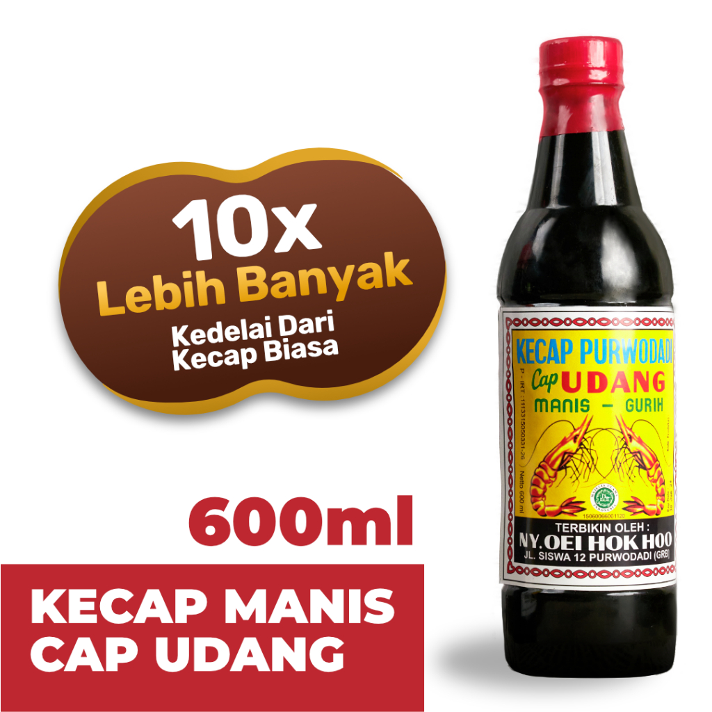 

Kecap Purwodadi Cap Udang 600 ml Kecap Manis Sehat Alami.