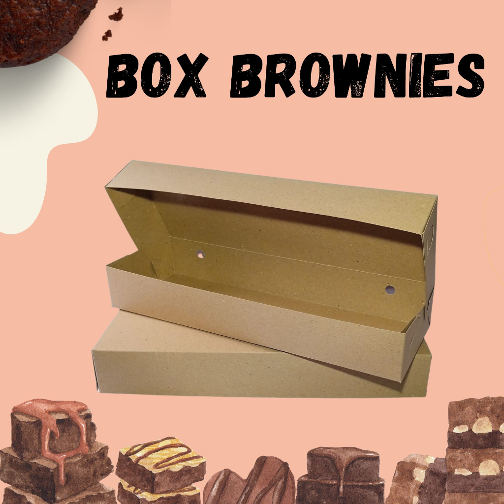 

Box Brownies / Dus Brownies / Kemasan Brownies Laminasi Food Grade 30X10X4,5
