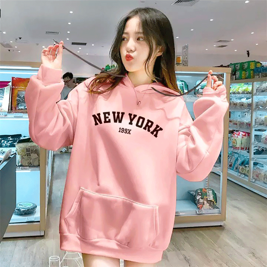 CUCI GUDANG Sweater Hoodie Wanita NEWYORK Hodie Remaja Dewasa Sweater Cewe Hoodie flecce Murah