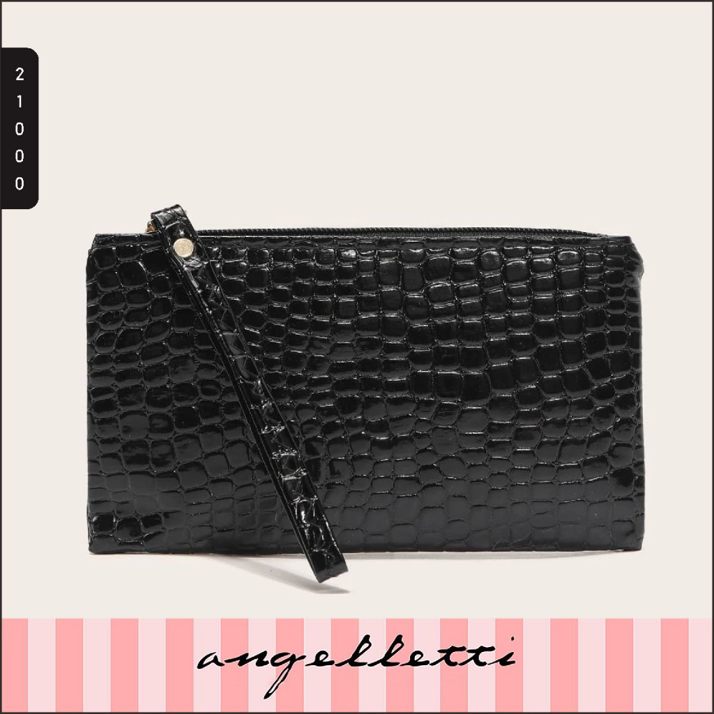 Dompet Tas Kecil Wanita HP Clutch Bag dengan Resleting Premium Black CS