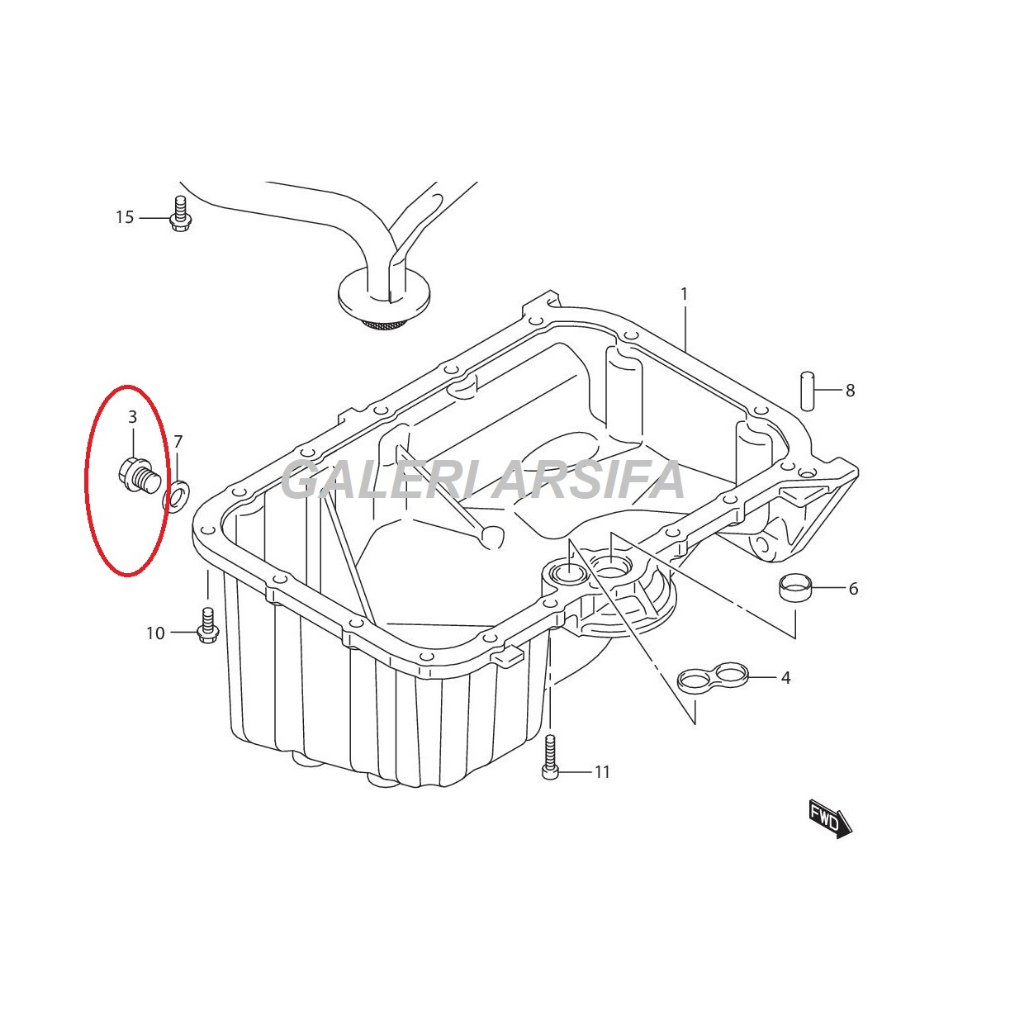 Baut Ring Pembuangan Oli Mobil Suzuki Karimun Estilo Asli SGP