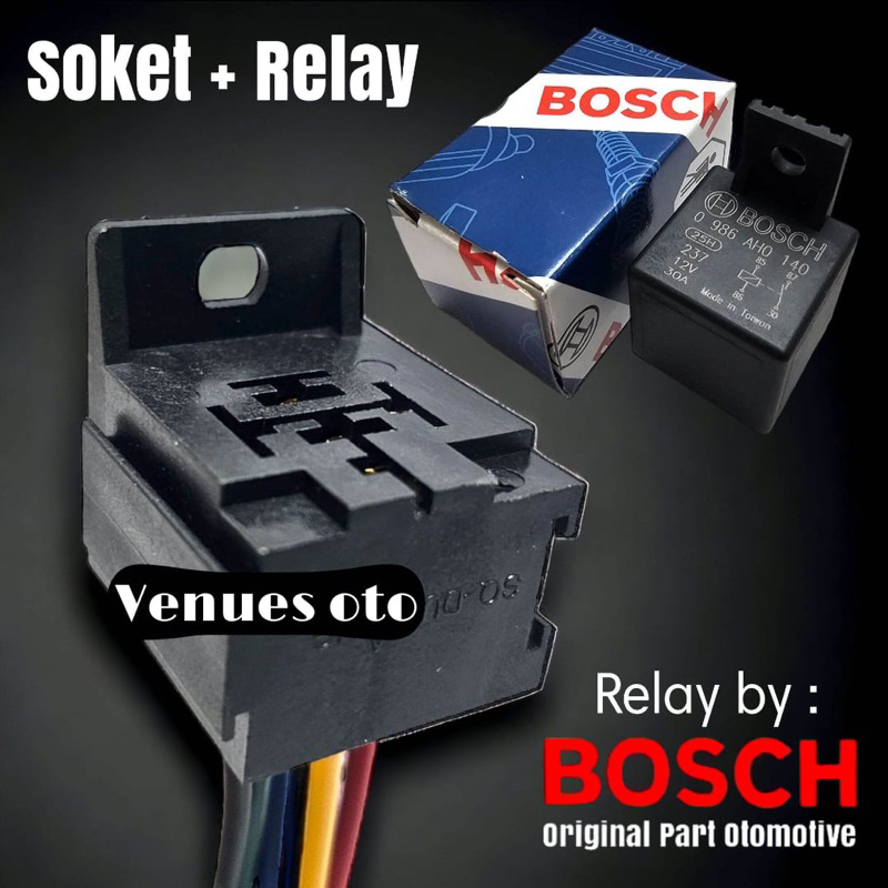 Soket Rumah Relay + Relay Original BOSCH / HELLA