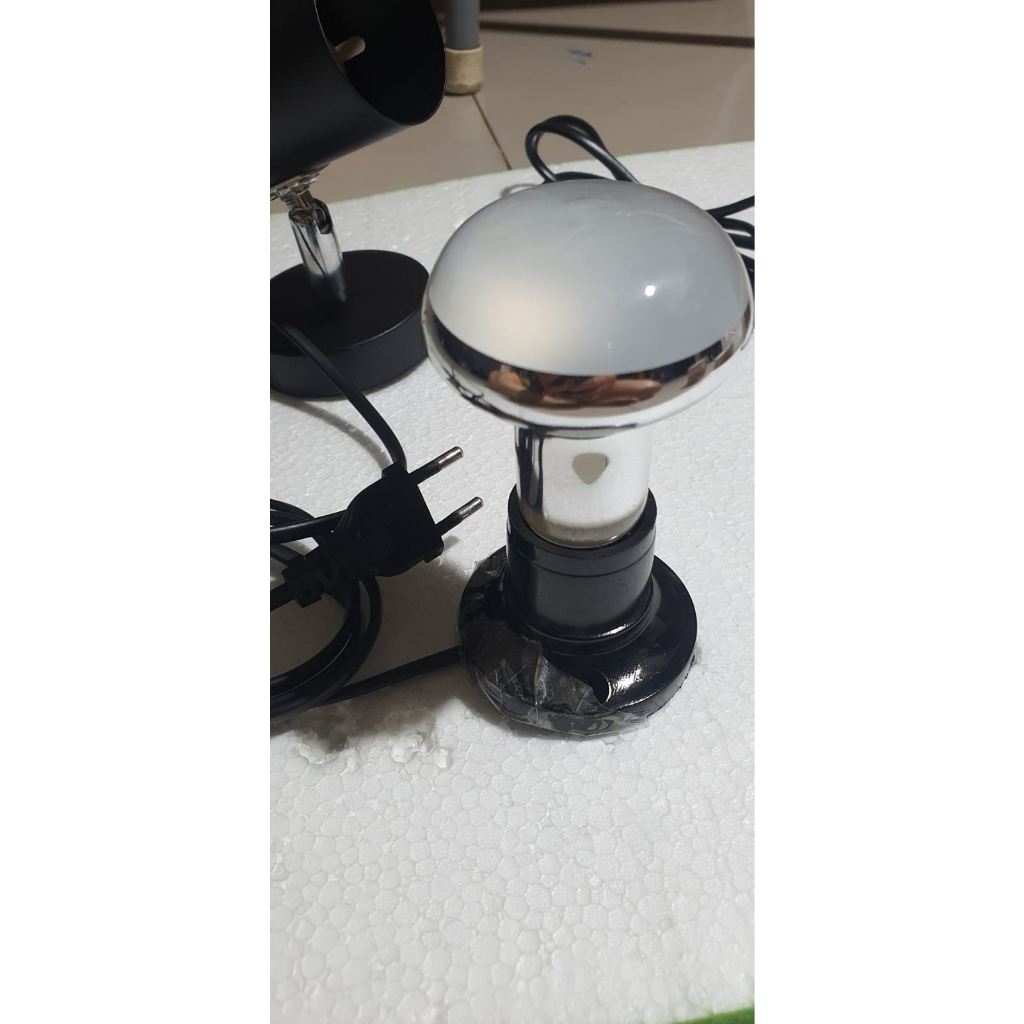 FITTING LAMPU BROCO BULAT HITAM + KABEL 180 CM SAKLAR ON OFF SIAP PAKAI / FITTING SOROT + KABEL SAKL